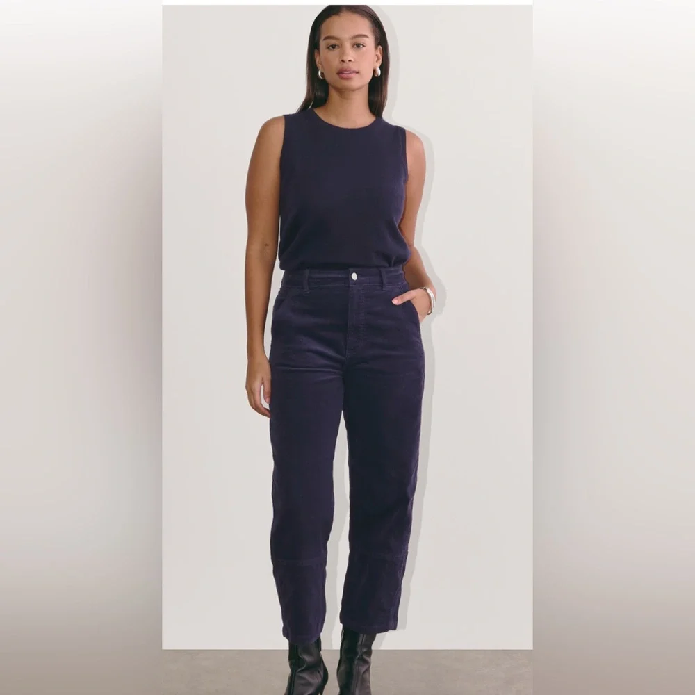 Everlane - The Utility Barrel Pant - Navy Corduroy - Size 6 - Picture 11 of 15